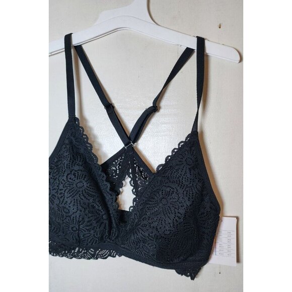 New Auden Women's Black Lightly Line Racer-Back Wireless Bralette Size XS - Picture 3 of 6